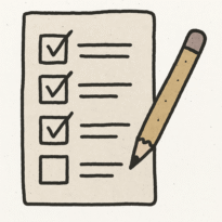 checklista och penna