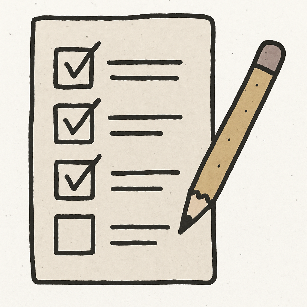 checklista och penna
