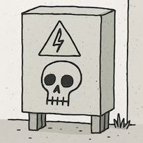 elskåp med dödskalle